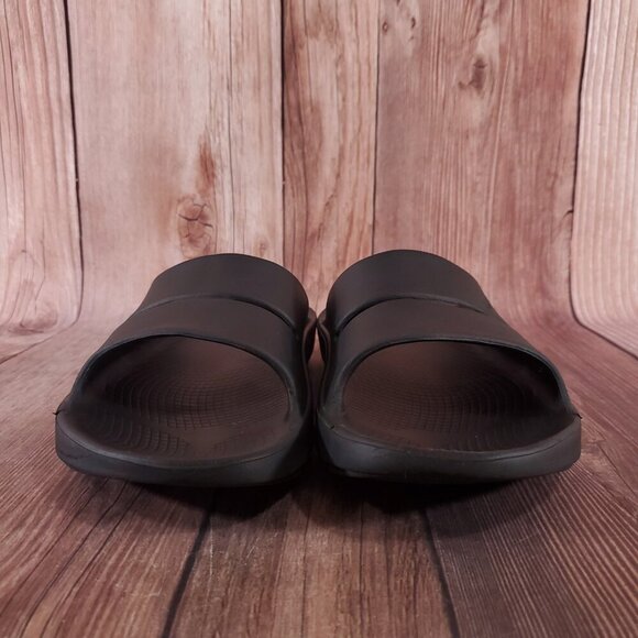 Oofos Ooahh Unisex Size Mens 12 Womens 14 Black Slides Sandals Recovery Comfort - Picture 5 of 14